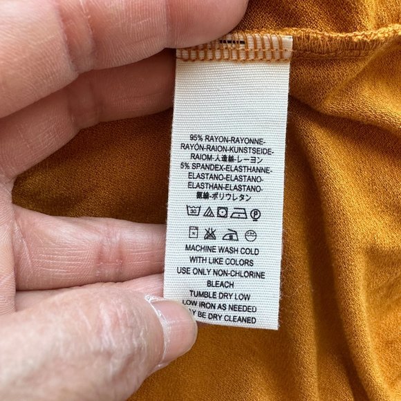 Free People Blouse Mustard Color Sz L - Picture 5 of 6